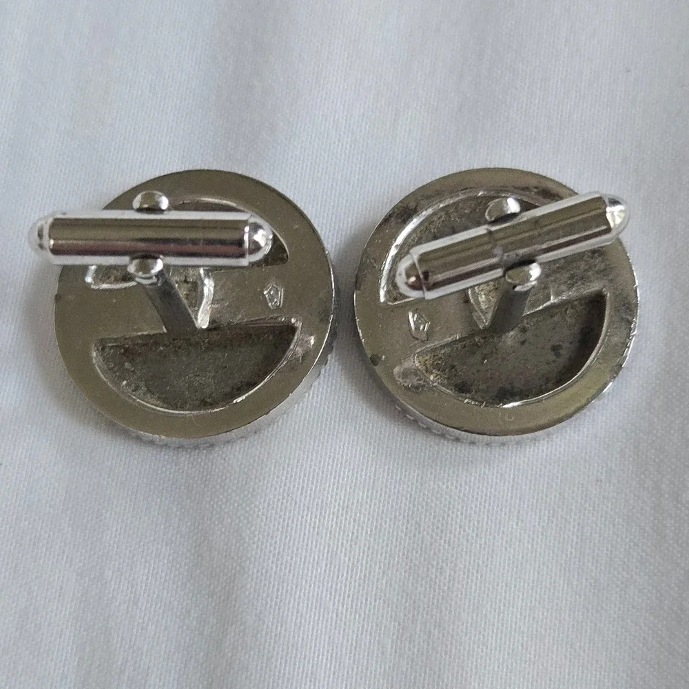 VTG Buffalo Nickel Cufflinks OS Mens Silver Coin Jewelry Five Cents Western USA
